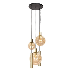 LED Pendelleuchte BOLLIQUE, 5-flammig, GU10 + E27, 4,9W, IP20, dimmbar, messing
