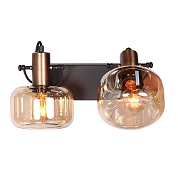 Wandleuchte GLASLIC 2-flammig, 2 x E27, IP20, dimmbar, schwarz,bronze,amber