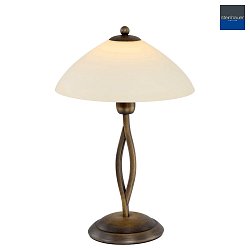 Steinhauer Table lamp CAPRI, 1 flame, glass 25cm creme, fitting bronze