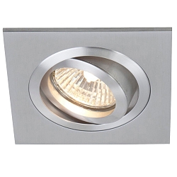 Einbauleuchte P�LITE SPOT, IP20, eckig, 10x10cm, GU10 max. 40W,  schwenkbar, stahl geb�rstet