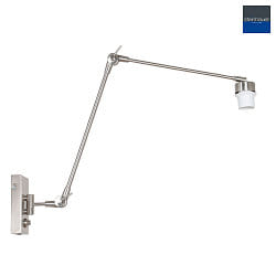 wall luminaire PRESTIGE CHIC without shade, with jointed arm, with plug, adjustable E27 IP20, steel brushed dimmable