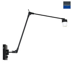 wall luminaire PRESTIGE CHIC without shade, with jointed arm, with plug, adjustable E27 IP20, black matt dimmable