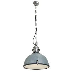 Pendelleuchte BIKKEL, � 42cm, E27 max. 60W, Abdeckung satiniert / Metall-schirm, betongrau