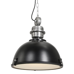 Pendelleuchte BIKKEL, � 42cm, E27 max. 60W, Abdeckung satiniert / Metall-schirm, braun gescheckt