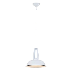 Pendelleuchte EDEN, � 42cm, E27, mit Textilkabel, wei� gl�nzend