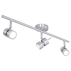 Aufbau-Strahlerleiste NATASJA, 3-flammig, inkl. 3x GU10 LED 7W 2200-2700K 480lm (D2W), dreh- und neigbar, stahl geb�rstet