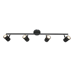 Aufbau-Strahlerleiste NATASJA, 4-flammig, inkl. 4x GU10 LED 7W 2200-2700K 480lm (D2W), dreh- und neigbar, schwarz matt