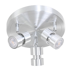 Strahler-Rondell NATASJA, 3-flammig, inkl. 3x GU10 LED 7W 2200-2700K 480lm (Dim To Warm), dreh- und neigbar, stahl geb�rstet