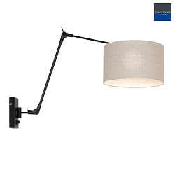wall luminaire PRESTIGE CHIC cylindrical, with switch, with shade, with jointed arm, with plug E27 IP20, black matt dimmable