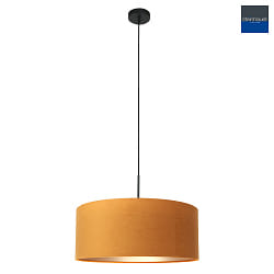 Pendelleuchte SPARKLED LIGHT,  50cm, E27, mit zylindrischem Schirm, schwarz matt / Velours sandgold