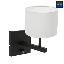 wall luminaire STANG up, cylindrical, with shade E27 IP20, black matt dimmable