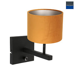 wall luminaire STANG up, cylindrical, with shade E27 IP20, black matt dimmable