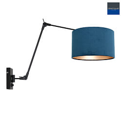 wall luminaire PRESTIGE CHIC cylindrical, with switch, with shade, with jointed arm, with plug E27 IP20, black matt dimmable