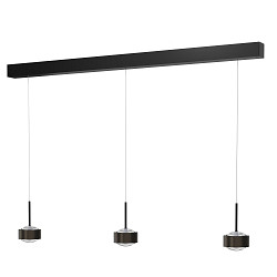 pendant luminaire PUK! PRO 120 MOTION 3 flames IP20, black matt dimmable