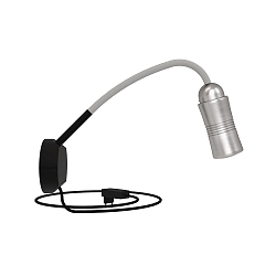 LED Wandleuchte NEO! FLEX HOTEL II (NV), 14W 2700K 1500lm 25-65� (variabel),  mit Kabel, alu natur / schwarz / silber
