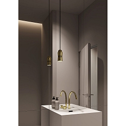 pendant luminaire NEO! SWING (MV) surface-mounted version, focusable IP20, brass, black matt dimmable