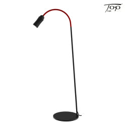 floor lamp NEO! FLOOR (LV) with flex arm, focusable IP20, red, black matt dimmable