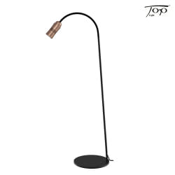 floor lamp NEO! FLOOR (LV) with flex arm, focusable IP20, copper, black matt dimmable
