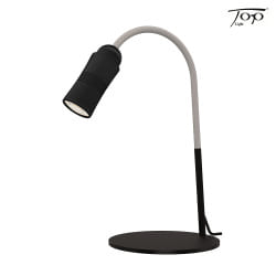 table lamp NEO! TABLE (LV) with flex arm, focusable IP20, black matt, silver dimmable