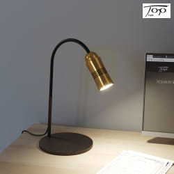table lamp NEO! TABLE (LV) with flex arm, focusable IP20, brass, black matt dimmable