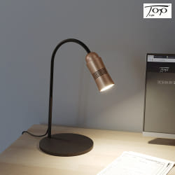 table lamp NEO! TABLE (LV) with flex arm, focusable IP20, copper, black matt dimmable