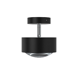 LED Deckenleuchte PUK MAXX TURN, � 12cm, 10W 2700K, CRi 90, dreh-/schwenkbar, dimmbar, ohne Linse, schwarz matt/chrom