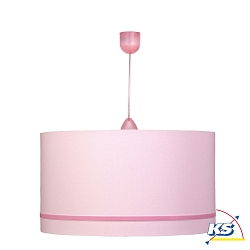 Pendant luminaire pink with velvet ribbon, white concealed on the inside, 1-flame