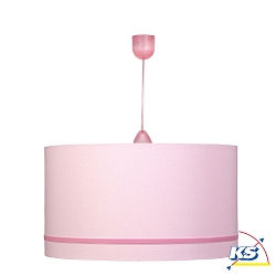 Pendant luminaire pink with velvet ribbon, golden concealed on the inside