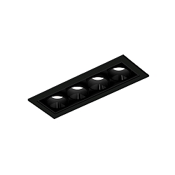 LED Deckeneinbauleuchte LINOO 4.0, rechteckig, 4-flammig, 8W, 2700/3000K, 400lm, IP20, schwarz