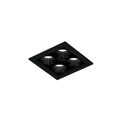 ceiling recessed luminaire LINOO 4.1 4 flames, square IP20, black glossy, black matt