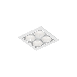 ceiling recessed luminaire LINOO 4.1 4 flames, square IP20, white matt, white glossy