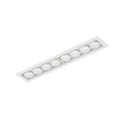 ceiling recessed luminaire LINOO 8.0 8 flames, square IP20, white matt, white glossy