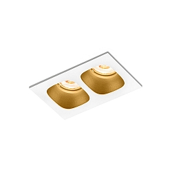 LED Recessed spot PIRRO 2.0, 2 spots, 2x 4.5W 3000K, CRi >90, dimmable, white gold