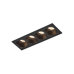 LED Recessed spot PIRRO 4.0, 4 spots, 4x 4.5W 3000K, CRi >90, dimmable, black