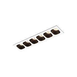 LED Einbaustrahler PIRRO 6.0, 6-flammig, 25W, 3000K, 2x27V, IP20, dimmbar, wei� matt, schwarz matt