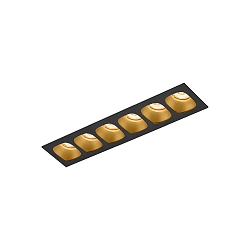 LED Einbaustrahler PIRRO 6.0, 6-flammig, 4.5W, 3000K, CRi >90, dimmbar, schwarz-gold