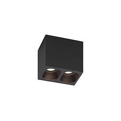 LED Deckenleuchte PIRRO 2.0, 2 Spots, 2x 4.5W 3000K, CRi >90, dimmbar, schwarz