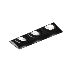 ceiling recessed luminaire STRANGE PETIT TRIMLESS 3.0 square, flush, cardanic swivelling IP20, mat, deep black dimmable