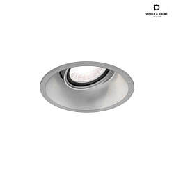 LED Recessed spot DEEP ADJUST 1.0, IP20, 350/500mA, 7/10W 2700K, CRi >90, with standard springs, silver