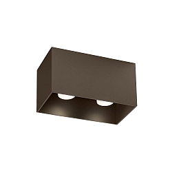 LED Deckenleuchte BOX CEILING SURFACE 2.0, IP20, 2-flammig, 16W 2700K, CRi >90, dim2warm, bronze