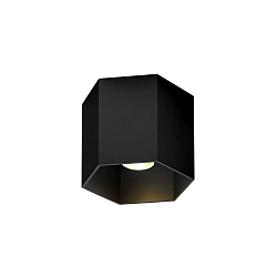 LED Deckenleuchte HEXO CEILING SURFACE 1.0, IP20, 1-flammig, 8W 2000-3000K, CRi >90, dim2warm, schwarz matt