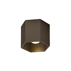 LED Deckenleuchte HEXO CEILING SURFACE 1.0, IP20, 1-flammig, 8W 3000K, DALI dimmbar, bronze