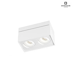 LED Ceiling luminaire SIRRO 2.0, 2x 10W 2700K, CRi >95, dimmable, rotatable and swivelling, white