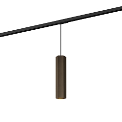 Pendant luminaire HEXO 3.0 PAR16 for 1-phase tracks, GU10 max. 12W, bronze