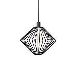 Pendelleuchte WIRO 1.1 DIAMOND CEILING SUSP E27 B 2.6m cable max. 60W T30-300 220-240VAC, IP20, schwarz