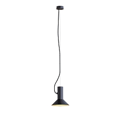 Pendant luminaire ROOMOR 1.0, E27, 250cm, deep black, with shade 1.0, deep black gold