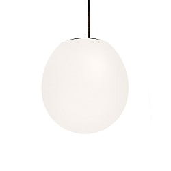 Pendant luminaire DRO SUSPENDED 3.0, � 29cm, E27, A60 max. 12W, aluminum / textile cable / glass, white