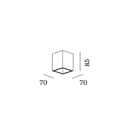 downlight BOX MINI 1.0 square, surface-mounted version IP20, champagner dimmable