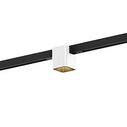 LED Schienenstrahler DOCUS ON STREX 1.0, 25�, 48V, 7W, 2700K, 440lm, IP20, dimmbar, Schiene schwarz / Leuchte wei�/gold