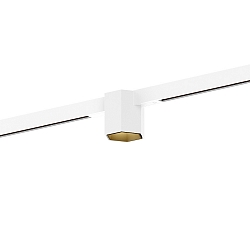 LED Schienenstrahler HEXO ON STREX 1.0, 25�, 48V, 7W, 2700K, 440lm, IP20, dimmbar, Schiene wei� / Leuchte wei�/gold